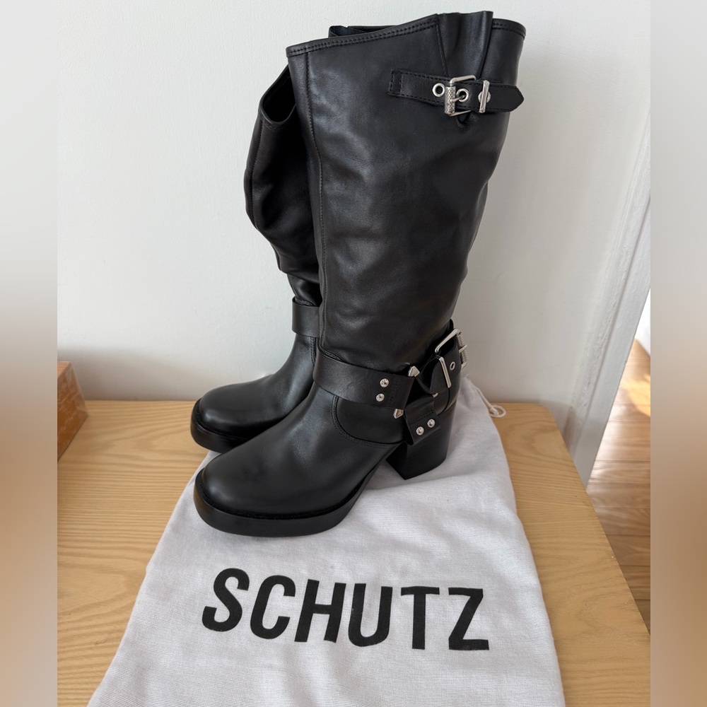 SCHUTZ Kiara Block Moto Boots